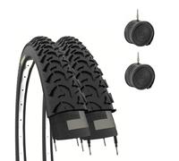 2 COPERTONI + 2 CAMERE ARIA BICICLETTA NERO MTB MOUNTAIN BIKE 26 X 1.95 (50-559)