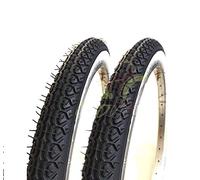2 Copertoni 20 x 1.75 (44-406) Per Bici Graziella, City Bike | Pneumatici Stradali Bianco/Neri In Gomma Bicicletta