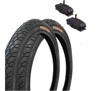 2 COPERTONI 20 X 1.75 (47-406) + 2 CAMERE D'ARIA AMERICA SCHRADER CITY BIKE BICI GRAZIELLA DEESTONE NERO