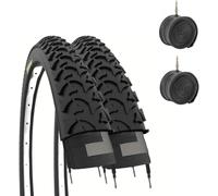' 2 COPERTONI 20 X 1.95 (50-406) + CAMERE PNEUMATICI in GOMMA TASSELLATI NERI MT