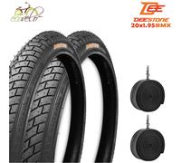 2 COPERTONI 20X1.95 (50-406) GOMME BICI BMX + CAMERE PNEUMATICI FREE STYLE SLICK