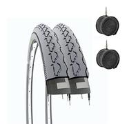 2 COPERTONI 24 X 1 3/8 (37-540) + CAMERE d'Aria Pneumatici Grigi COPERTURE Carrozzina/Sedia A ROTELLE EBA24GXE
