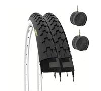 2 COPERTONI 26 X 1 1/2 + CAMERE PNEUMATICI 40-584 PER BICI BALLONCINO VINTAGE