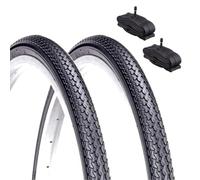 2 COPERTONI 26 X 1 3/8 (37-590) + CAMERE D’Aria con valvola america Pneumatici Neri X City Bike Stradale Adulto Vintage