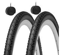 2 COPERTONI 26 X 1.50 (40-559) + CAMERE GOMME SLICK PER MOUNTAIN TREKKING BIKE