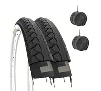 2 COPERTONI 26 X 1.50 (40-559) + CAMERE PNEUMATICI SLICK BIANCO NERI MTB BICICLETTA IBRIDA CITY BIKE TREKKING