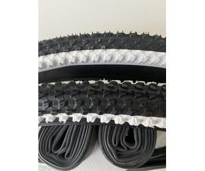 2 Copertoni 26 X 2.10 + 2 Camere d'aria Bici 26" MTB Mountain Bike BIANCONERI