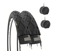 2 COPERTONI 26 X 1.50 (40-559) + CAMERE PNEUMATICI SLICK NERI MTB BICICLETTA IBRIDA CITY BIKE TREKKING