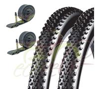 2 COPERTONI 27.5 X 2.10 (54-584) + 2 CAMERE MTB BICI BICICLETTA NERO PNEUMATICI