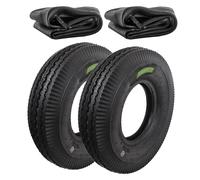 2 Pneumatici 4.00-8 + Camere Pneumatici Rinforzati 6 PR Per Ruote Carrello Appendice Rimorchio Barca Rimorchietto