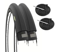 2 COPERTONI 700 X 25C (25-622) + CAMERE PNEUMATICI SLICK BICI CORSA SCATTO FISSO BIKE STRADALE CICLO FIXED (60 mm, camera d'aria)