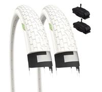 2 COPERTONI BIANCHI 20 X 1.95 (50-406) + CAMERE D’ARIA VALVOLA AMERICA SCHRADER BICICLETTA BMX FREE STYLE