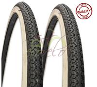 2 COPERTONI BIANCO NERI X BICI BICICLETTA 26 X 1 3/8 (37-590) OLANDESE