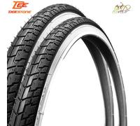 2 COPERTONI BIANCO-NERO PER BICI BICICLETTA PNEUMATICO 24 X 1 3/8 (37-540)
