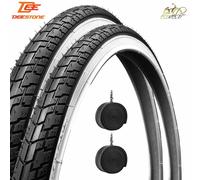 COPPIA COPERTONI + 2 CAMERE 700x35 28x1 5/8 3/8 BICI CITY BIKE BIANCONERO OLANDA