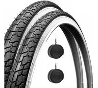 2 COPERTONI BIANCONERO 26 X 1.75 (44-559) + 2 CAMERE D'ARIA BICICLETTA SLICK STRADALE