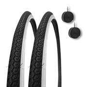 2 COPERTONI BICI 26 X 1 3/8 (37-590) BIANCONERI + CAMERA D'ARIA 26"x1 3/8 OLANDA
