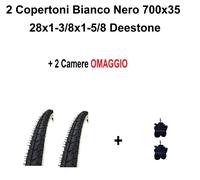 2 Copertoni Bici 28 City Bike Passeggio 700x35 28x1 5/8 3/8 Bianco Nero Deestone