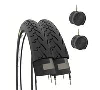 KIT 2 COPERTONI +2 CAMERE D'ARIA PER BICI CICLO CITY CITYBIKE NERO 700 X 35 C
