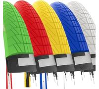 2 COPERTONI COLORATI 20 X 1.75 (47-406) + CAMERE VALVOLA AMERICA PNEUMATICI STRADALI GRAZIELLA CITY BIKE BICI BAMBINO (BIANCO)