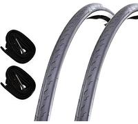 2 COPERTONI DEESTONE 700 X 23 + 2 CAMERE D'ARIA BICI DA CORSA NERO (23-622)