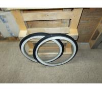 2 COPERTONI E DUE CAMERE D'ARIA 24 X 1-3/8 BIANCO/NERO PER CARROZZINA