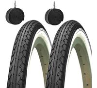 2 COPERTONI E DUE CAMERE D'ARIA MISURA 20 X 1.75 BIANCO/NERO PER BICI 20 OLANDA