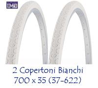 2 COPERTONI + CAMERE D'ARIA da 28 700 x 35 BIANCO VINTAGE CITY BIKE FIXED UOMO