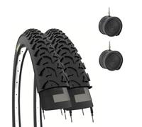 2 COPERTONI MTB 26 x 1.95 (50-559) 2 CAMERE D ARIA PER MTB BICICLETTA NERO BICI