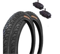 2 COPERTONI 20 X 1.75 (47-406) + 2 CAMERE D'ARIA AMERICA SCHRADER CITY BIKE BICI GRAZIELLA DEESTONE NERO