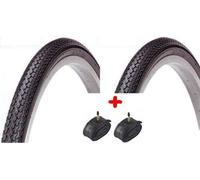 2 Copertoni Neri + Camera d'aria 26x1-3/8 Deestone per Bici 26" "R" Viaggio fren
