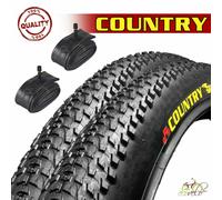 2 COPERTONI PNEUMATICO NERI + 2 CAMERE MOUNTAIN BIKE MTB 29 X 2.125 57-622