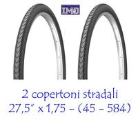 2 Copertoni SLICK 27,5 x 1,75 (45-584) stradali da MTB Mountain bike bicicletta
