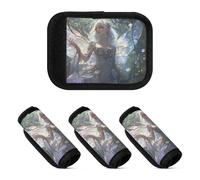 2 coperture antiscivolo per maniglie dei bagagli per valigie e bagagli, per proteggere le maniglie dei bagagli, Foreste fatate Fantasy Art, one sizex2