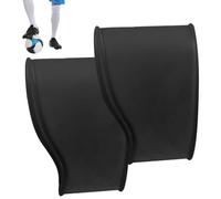 2 coperture in pizzo per scarpe da calcio, in silicone, elastiche, per gare, partite all'aperto, per tenere i legati durante lo sport, da calcio per bambini e adulti, Neri., Refer to