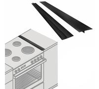 2 coperture in silicone per fessure della stufa, strisce laterali resistenti al calore, riempitivo per forno, sigilla gli spazi tra piano cottura e bancone, per piano di lavoro della cucina (63 cm