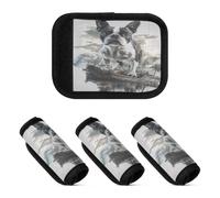 2 coperture morbide e robuste per maniglie dei bagagli, per borse da viaggio, Boston Terrier cane carino nave 3d, one sizex2