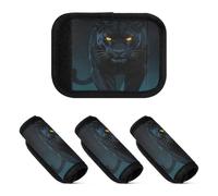 2 coperture morbide e robuste per maniglie dei bagagli, per borse da viaggio, Leopardo melanistico che cammina verso l'ombra, one sizex4