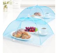 2 coperture per alimenti pop-up, pieghevoli, per picnic e barbecue, colore | Telaio pieghevole, rete traspirante, uso da tavolo, pasti in campeggio, facile da installare, stoccaggio compatto
