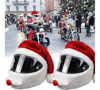 2 coperture per casco natalizio da moto, copertura per casco di Babbo Natale per moto, personalizzata, protezione completa, cappello di Babbo Natale (senza casco)