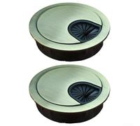 2 coperture per cavi da scrivania in metallo, occhielli rotondi da 50 mm, per una gestione efficiente dei cavi della scrivania e spazi di lavoro più puliti (bronzo verde, 50 mm)