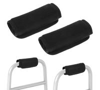 2 coperture per impugnature per camminatore, antiscivolo, imbottite, con imbottitura in memory foam, per sedie a rotelle, deambulatori, stampelle, accessori per anziani (nero)