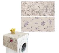 2 coperture per lavatrice e asciugatrice per la parte superiore, coperture per lavatrice con 6 sacchetti portaoggetti, tappetino protettivo per asciugatrice per casa e cucina (bianco crema)