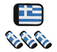 2 coperture per maniglie dei bagagli, morbide e comode, per valigie, Bandiera nazionale della Grecia, one sizex4