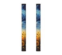 2 coperture per maniglie del frigorifero, motivo cielo stellato con girasole, Galaxy Universe, copertura per maniglia per frigorifero, forno a microonde, forno, lavastoviglie, decorazione