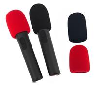 2 coperture per microfono in spugna per JBL PartyBox Encore 2, filtri anti-saliva, lavabili in schiuma, antivento, per microfono wireless PartyBox Encore 2/Encore (nero + rosso)