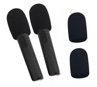 2 coperture per microfono in spugna per JBL PartyBox Encore 2, filtri anti-saliva, lavabili in schiuma, antivento, per microfono wireless PartyBox Encore 2/Encore (nero + nero)