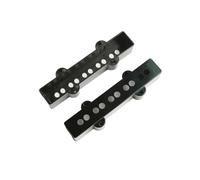 2 coperture per pickup per basso jazz per chitarra a 5 corde, parti di ricambio per collo e ponte, nero, avorio, bianco vintage (nero, 1 set)