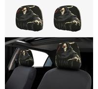 2 coperture per poggiatesta auto Final Destination, spaventose coperture per poggiatesta per auto, stampa divertente e spaventosa, in tessuto di poliestere elastico, protezione per poggiatesta per