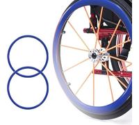 2 Coperture per Ruote per Sedia A Rotelle, Copri Corrimano per Sedia A Rotelle, Antiscivolo, Resistente all'Usura, 20/22/24 Pollici, Migliora La Tenuta E La Trazione,Blu,24in